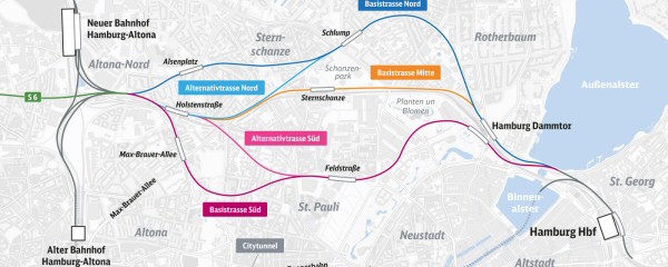 Senat wählt zwei Varianten für neuen S-Bahntunnel aus