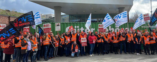 Protest bei DB Cargo gegen Umstrukturierungspläne