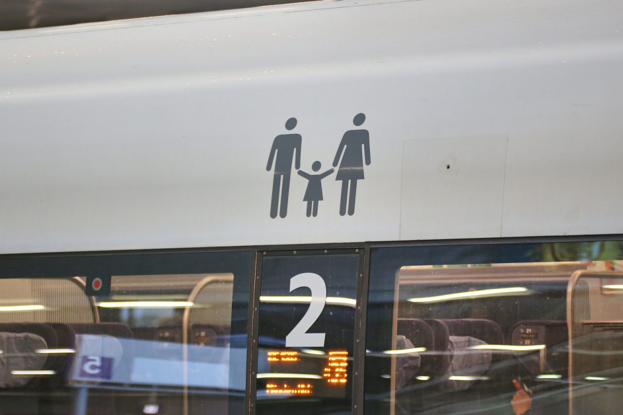 Familienabteil bei der Deutschen Bahn