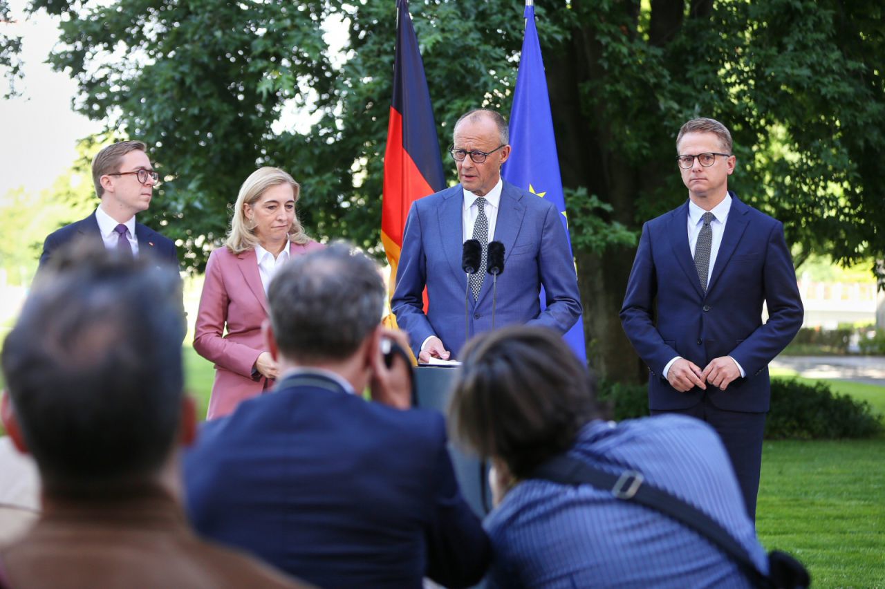 Amthor, Warken, Merz und Linnemann am 24.07.2026