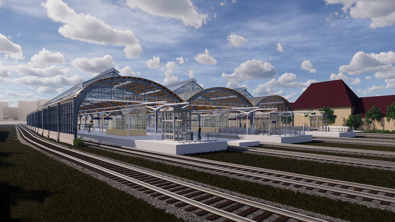 Visualisierung: Der Bahnhof Görlitz nach der Modernisierung mit Blickrichtung Norden (Januar 2020)