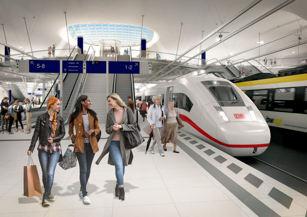 Visualisierung des neuen Stuttgarter Hauptbahnhofs