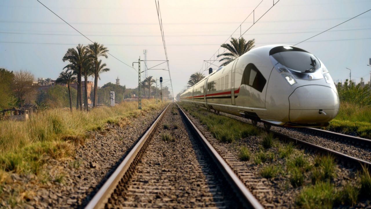 Visualisierung eines Siemens-Hochgeschwindigkeitszugs in Ägypten