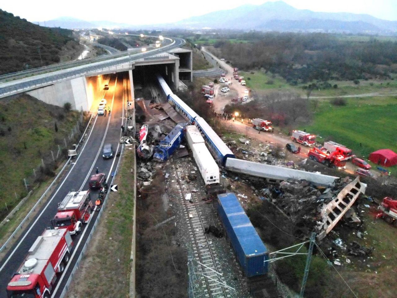 Zugunglück bei Larissa in Griechenland in der Nacht zum 01.03.2023