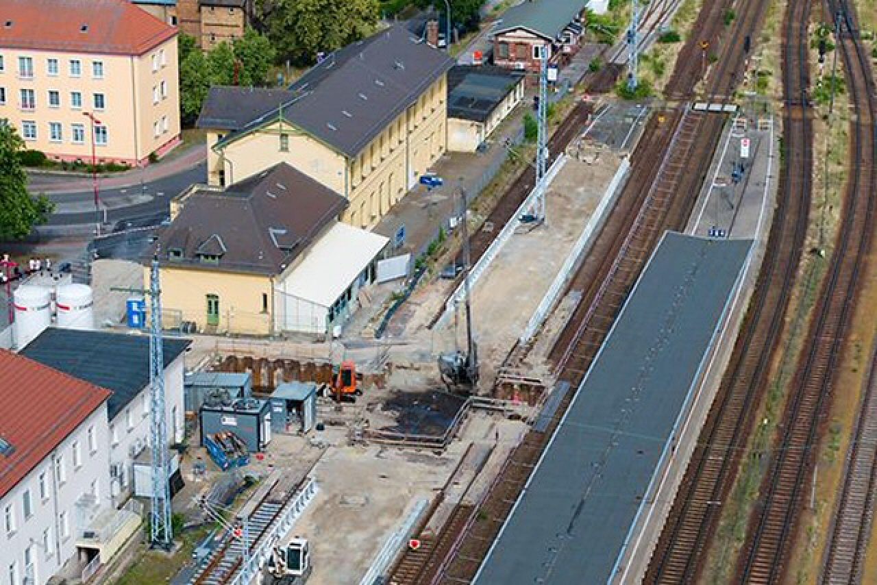 Bauarbeiten am Bahnhof Hoyerswerda