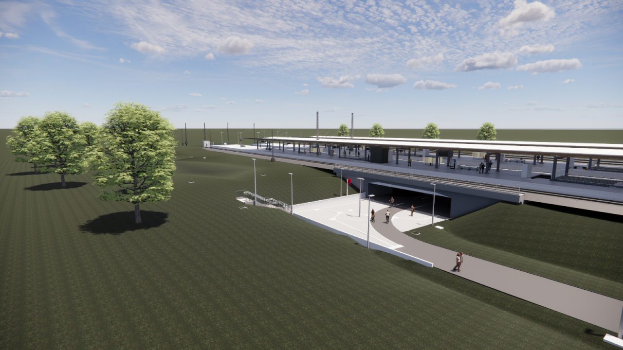 Visualisierung: Zugang zum Ortsteil Fangschleuse (Februar 2024)