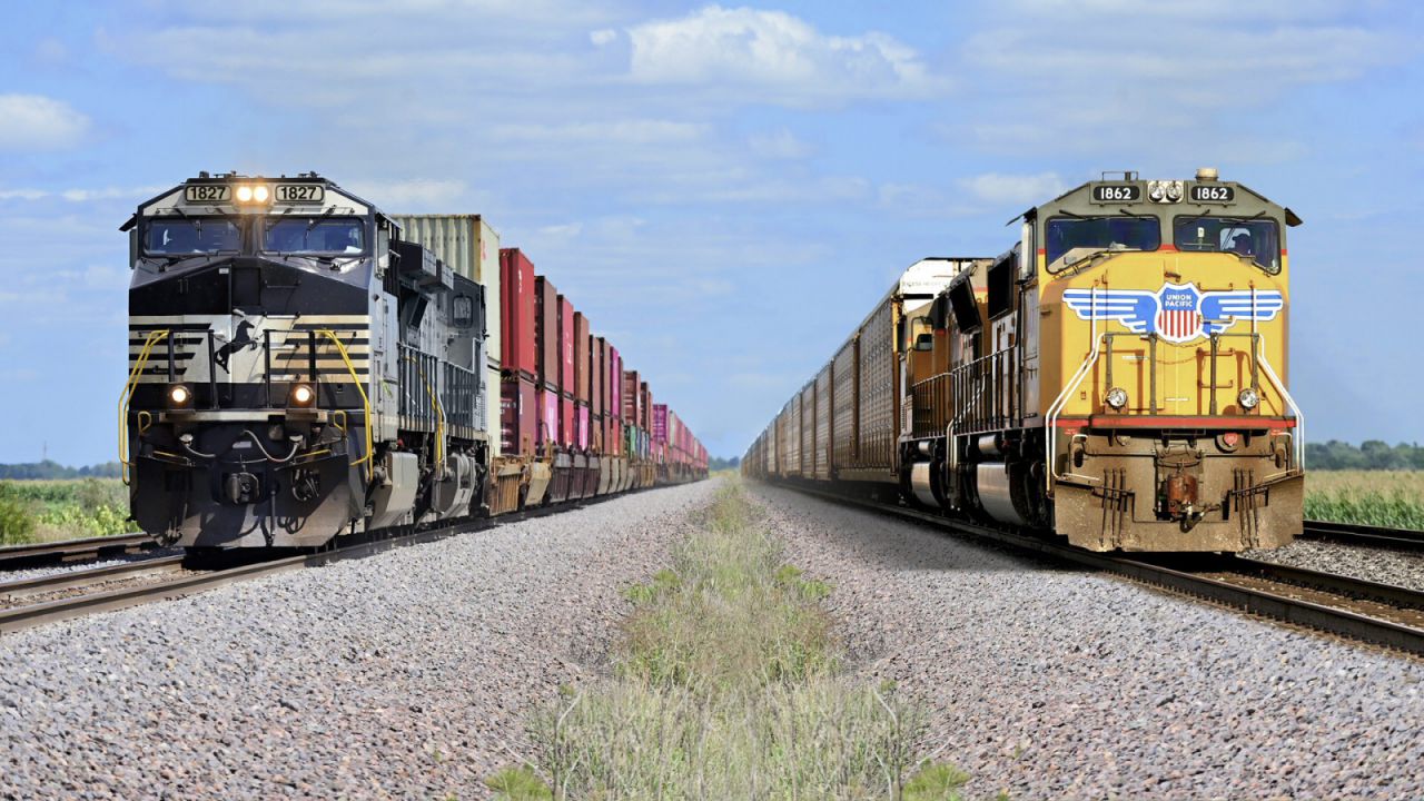 Lokomotiven von Norfolk Southern und Union Pacific