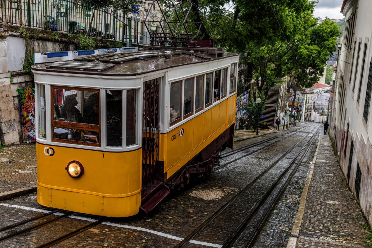 Elevador da Gloria Elevador da Gloria, Standseilbahn in Lissabon, Portugal
